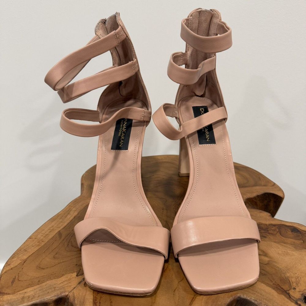 Donna Karan New York Heels Pumps Gold Platforms Shoes Beige Leather US 9 - Picture 3 of 11